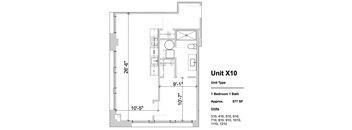 X10 - 1 Bed 1 Bath