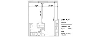 X25 - 1 Bed 1 Bath