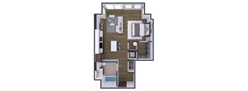 1 bedroom 1 bathroom I at Artline Apartments, Washington-DC