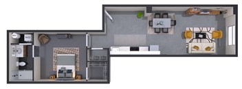 1 bed 1 bathroom G at Textile Apartments, Cincinnati, Ohio