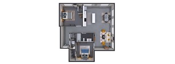 2 bed 2 bath D at Textile Apartments, Ohio