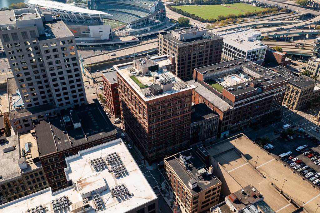a view of a city from the top of a tall building at Textile Apartments, Cincinnati, OH, 45202
