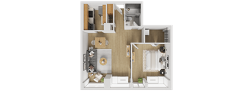 X01-1B1B Floorplan at Reflections at the Wharf, Washington, DC, 20024