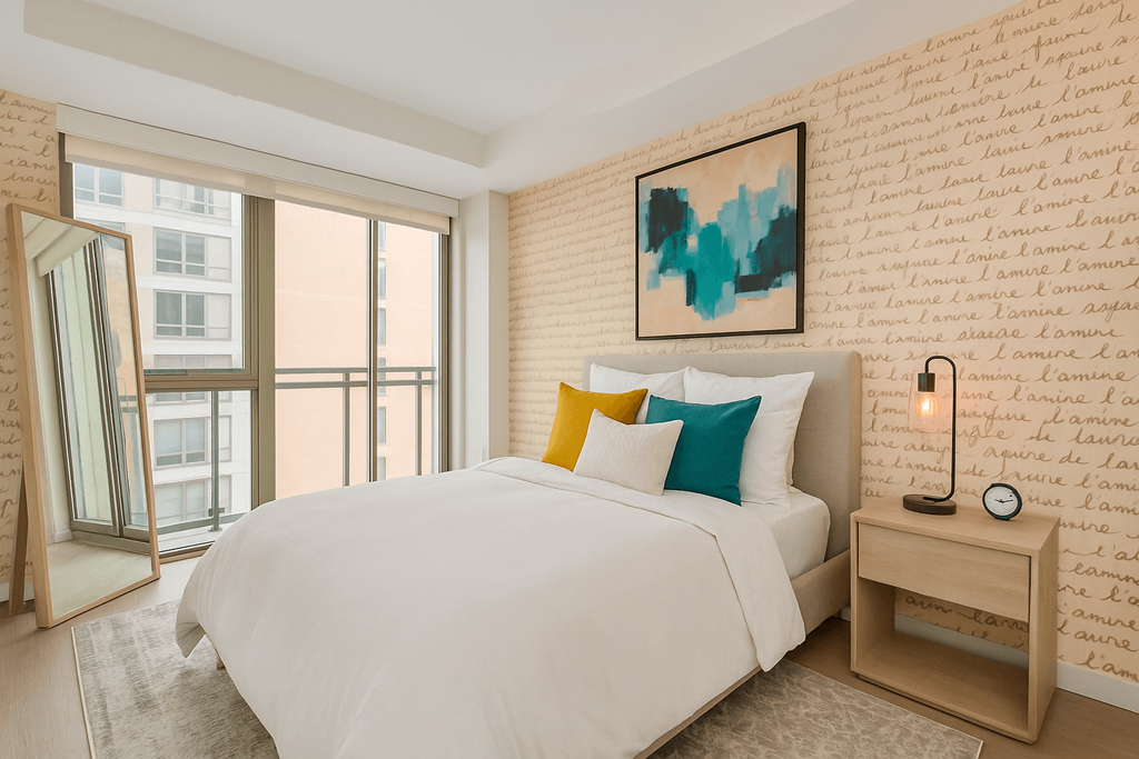 Bedroom with bed at Artline Apartments, Washington, 20024