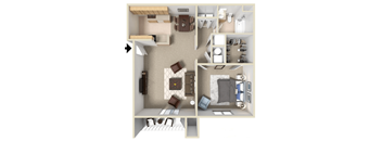 One Bed, One Bath A Layout