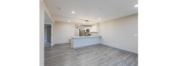 Two Bed C Living Room into Kitchen