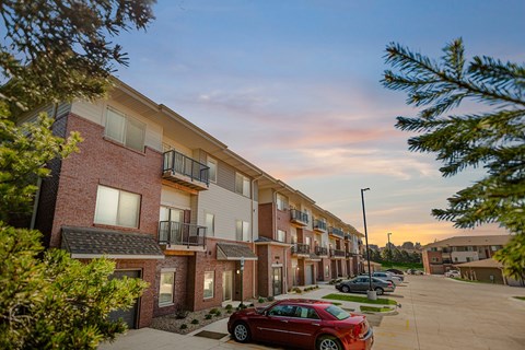 Timberline Building Exteriors at Dusk
