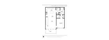 A floor plan of a 2nd level apartment with a balcony.