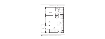 A floor plan of a 2nd level apartment with a balcony.