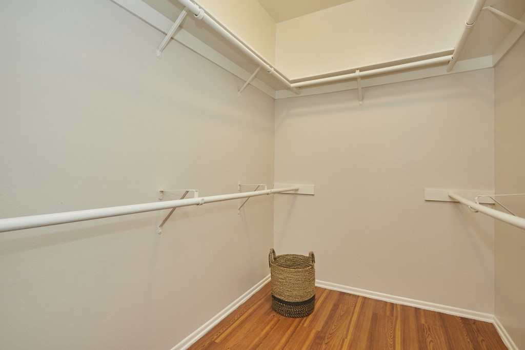 Large walk-in closet with plenty of hanging space