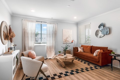 Fully furnished living room,