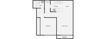 A black and white image of a house floor plan.