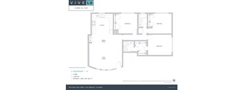 A floor plan for a Vive La apartment on Ash Street.