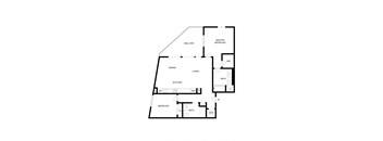 a floor plan of a house with a small footprint