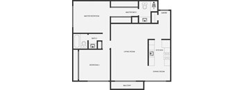 A black and white image of a house floor plan.