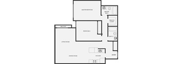 A black and white floor plan of a house with labeled rooms.