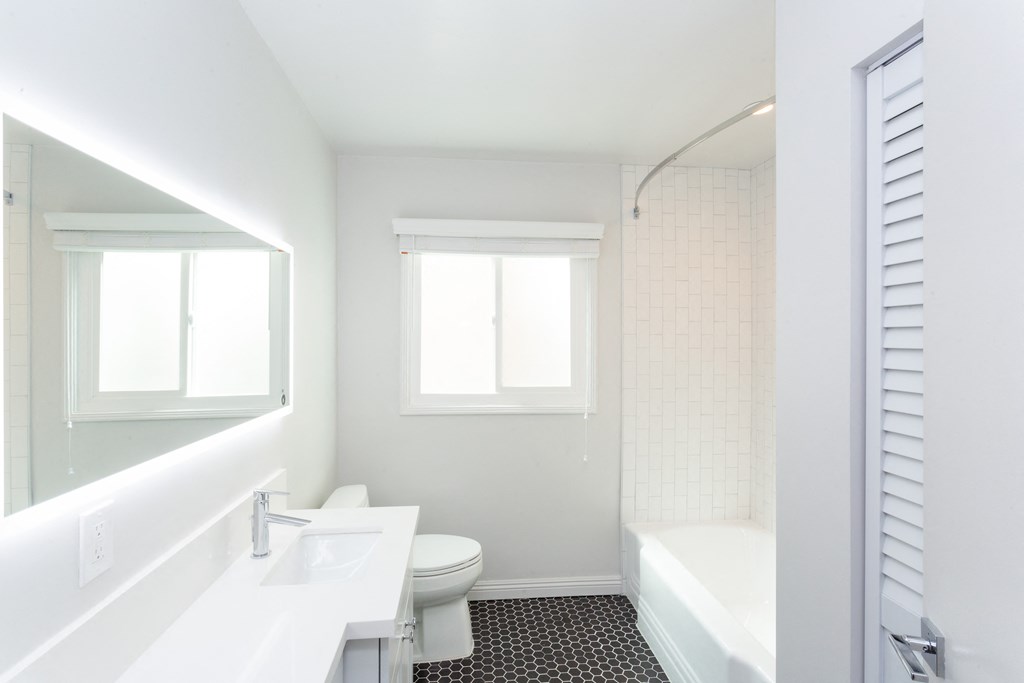 Bathroom with all white fixtures