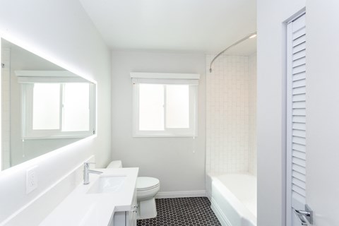 Bathroom with all white fixtures