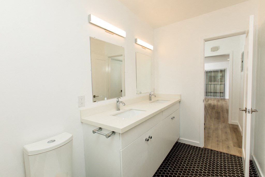 Modern bathroom with two sinks