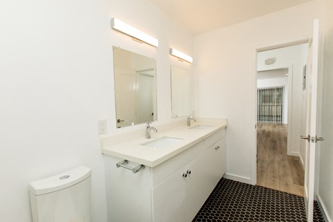 Modern bathroom with two sinks
