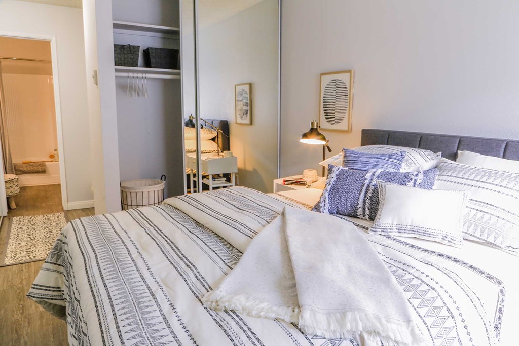 Spacious Bedroom with Large Closet with Mirrored Doors