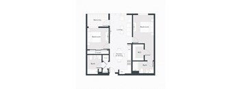 a floor plan of a bedroom apartment