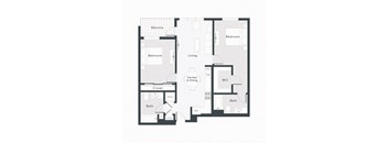 a floor plan of a bedroom apartment