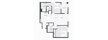 a floor plan of a bedroom apartment