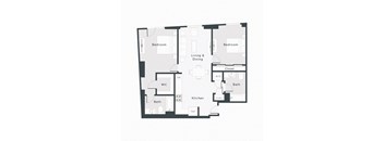 a floor plan of a bedroom apartment