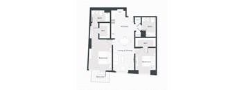 a floor plan of a bedroom apartment