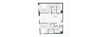a floor plan of a bedroom apartment