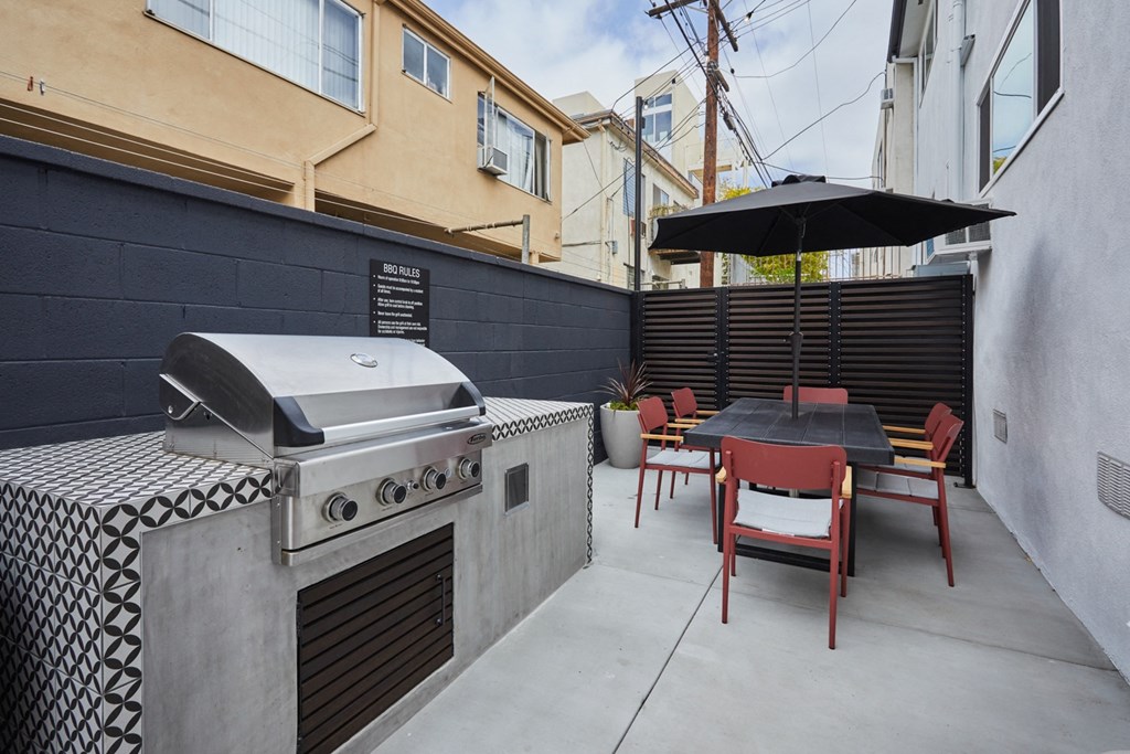 BBQ grill and outdoor lounge