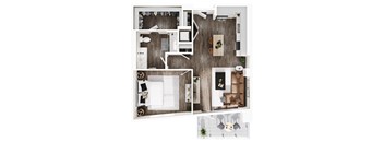 the 1 bedroom floor plan of a 1 bedroom apartment at the