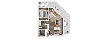 ?? floor plan of a studio apartment with bedroom and living room