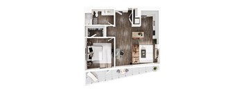 a1 floor plan  1 bedroom with 2 baths  129