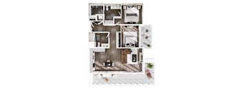 a floor plan of a house with a bedroom and a living room