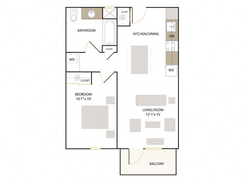 a floor plan of a bedroom apartment