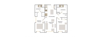 a floor plan of a bedroom apartment