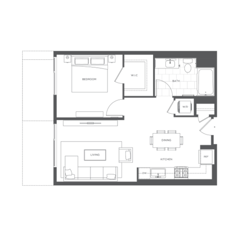 a floor plan of a house on a green