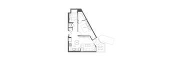 a floor plan of a house on a green