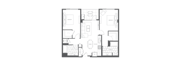 a floor plan of a house with a green background