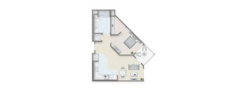 A floor plan of a house with labeled rooms.