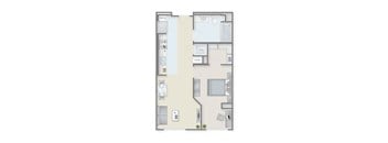 A floor plan of a house with a pantry, laundry room, and living room.