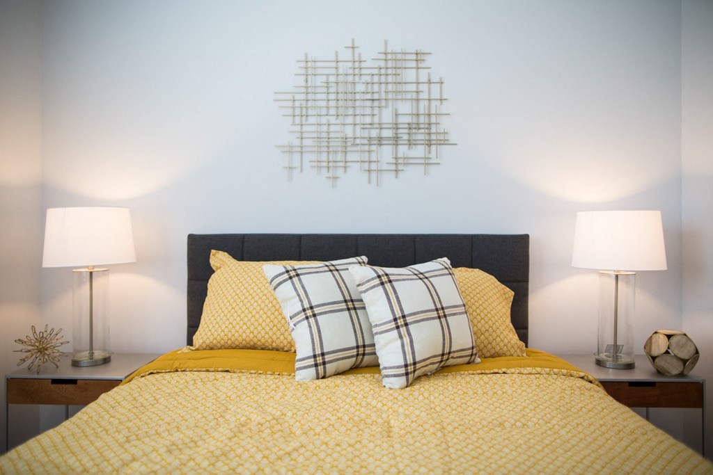 bed in bedroom at Pinnex, Indiana