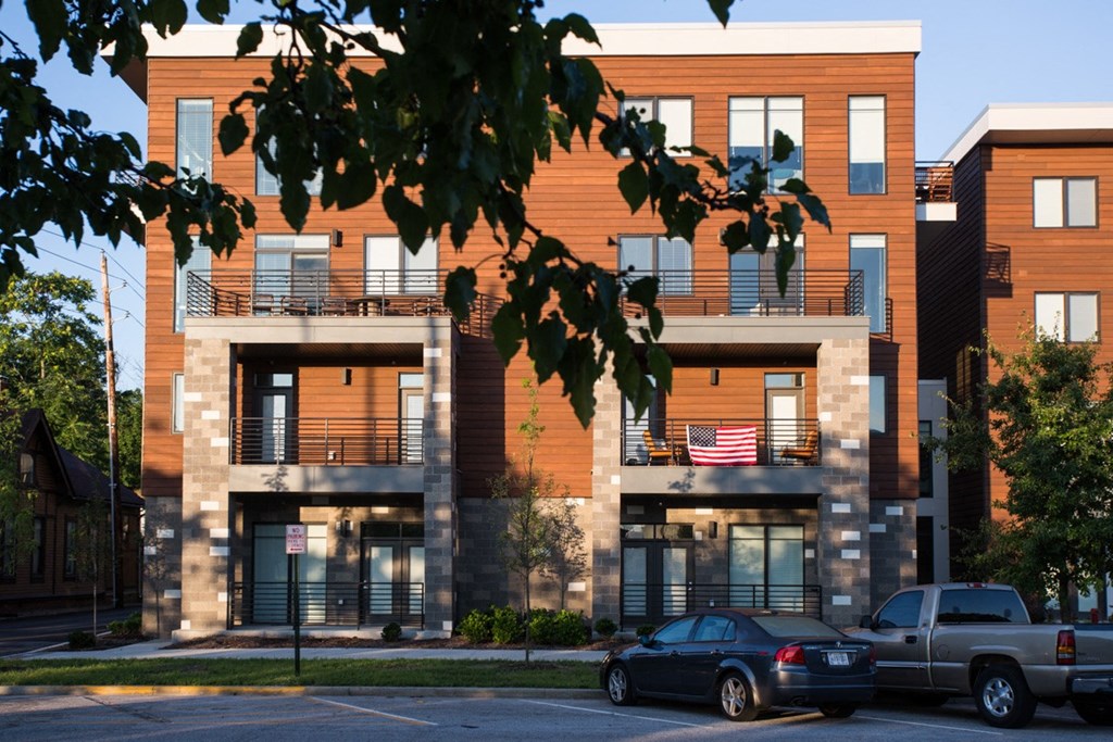 exterior of apartment building at Pinnex, Indianapolis, IN, 46203