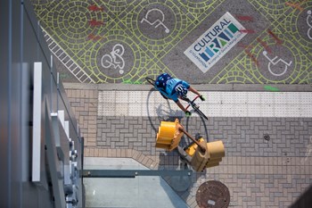 overhead view of bicyclers on street - Photo Gallery 30