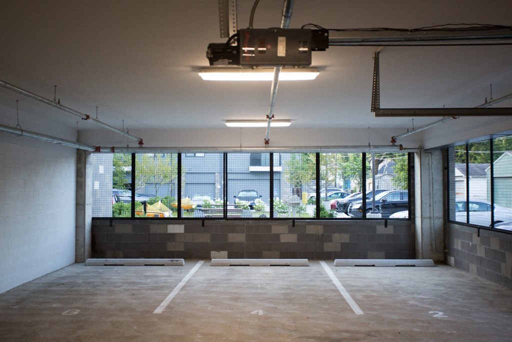 parking garage at Pinnex, Indianapolis, Indiana