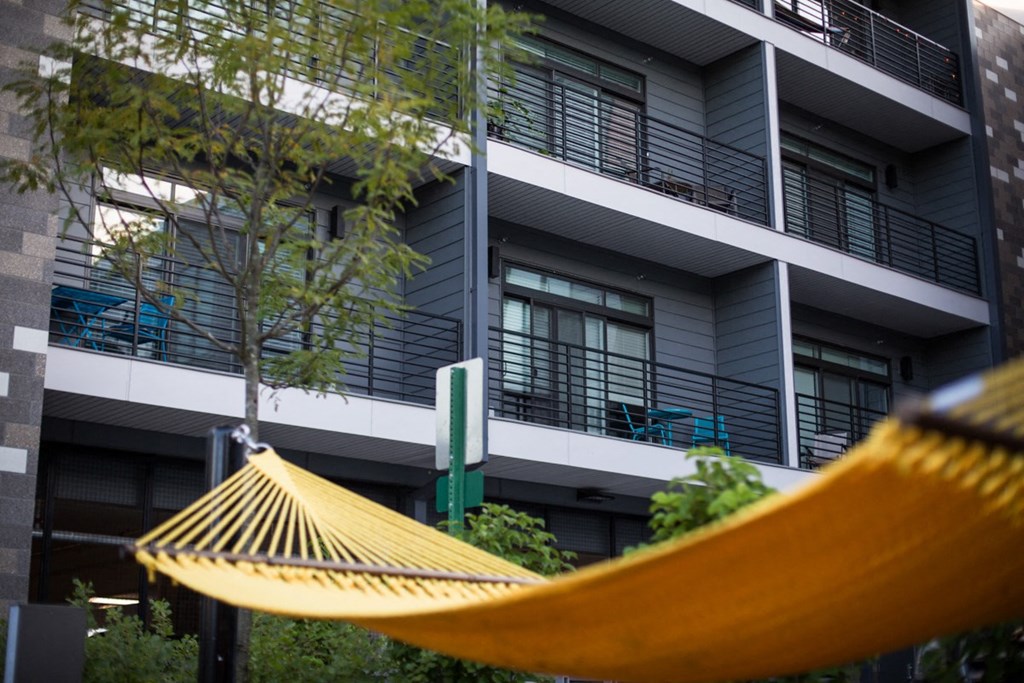 courtyard with hammock at Pinnex, Indianapolis, Indiana