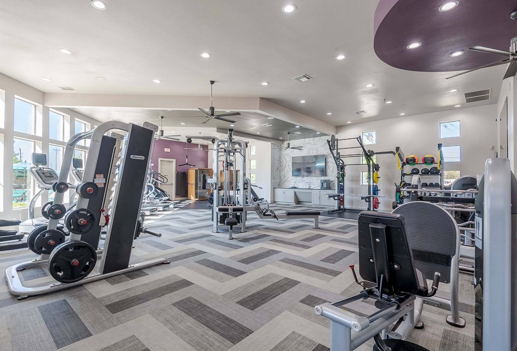 fitness center with equipment at Discovery at Craig Ranch, McKinney, TX, 75070