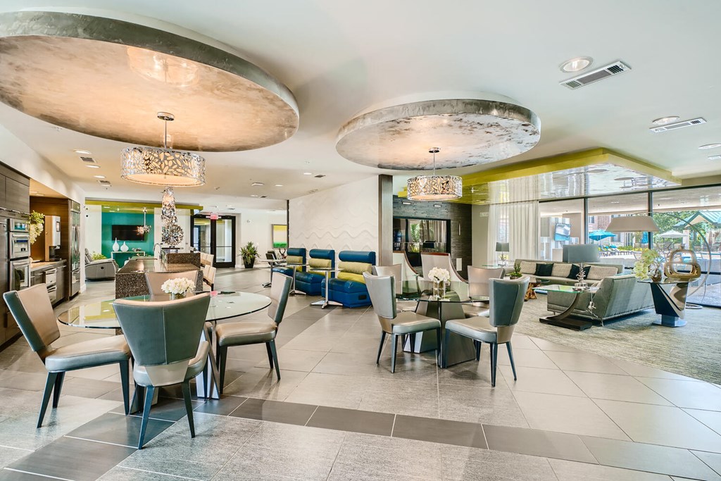 the lobby at Imperial Lofts, Sugar Land